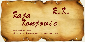 Raja Konjović vizit kartica